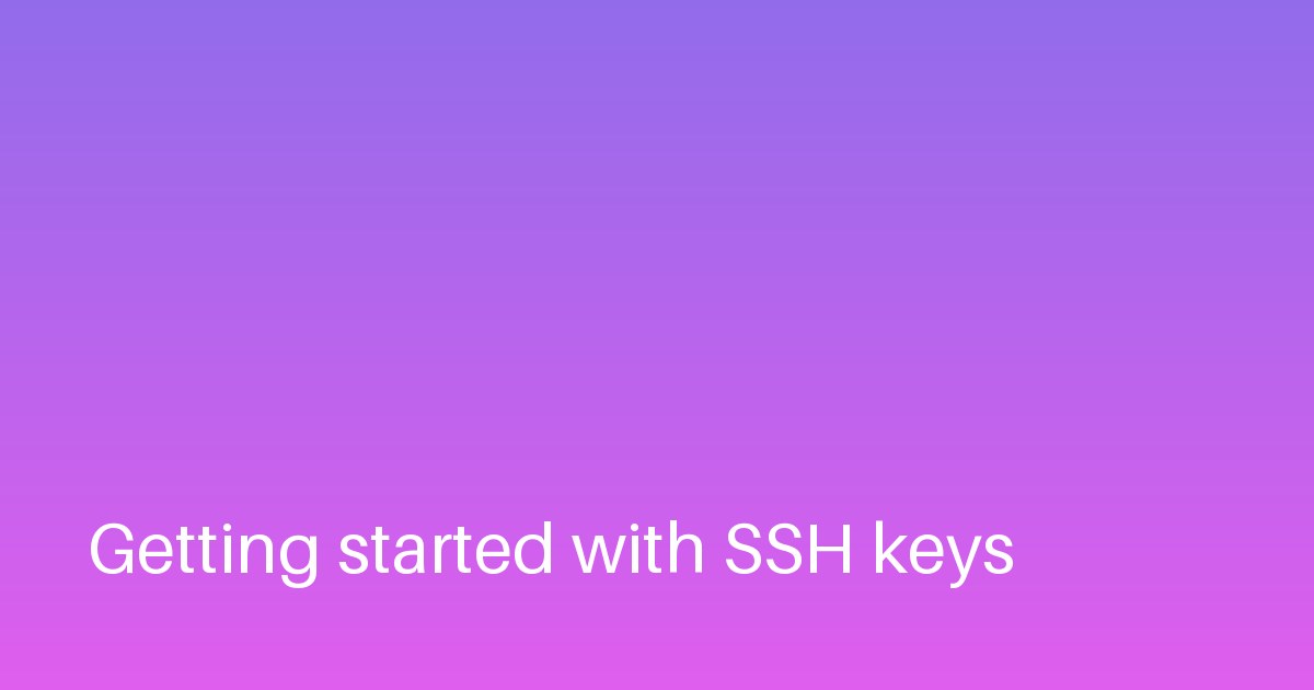 Getting started with SSH keys